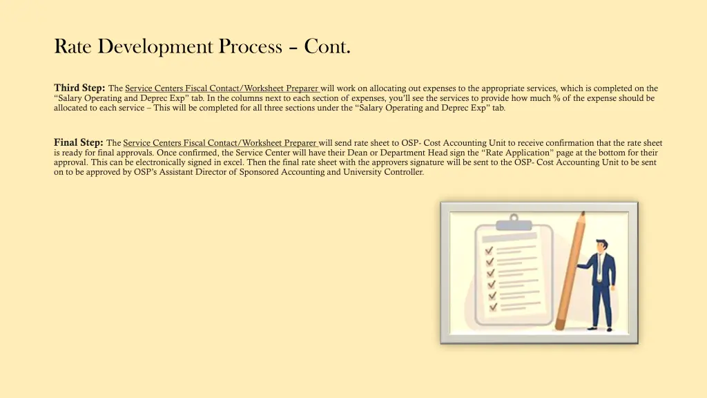 rate development process cont