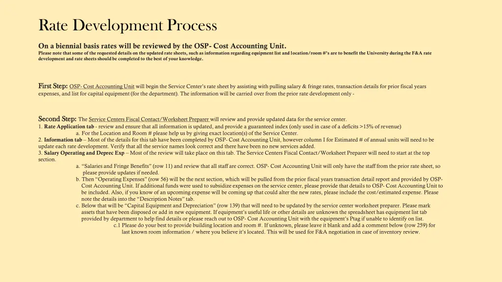 rate development process