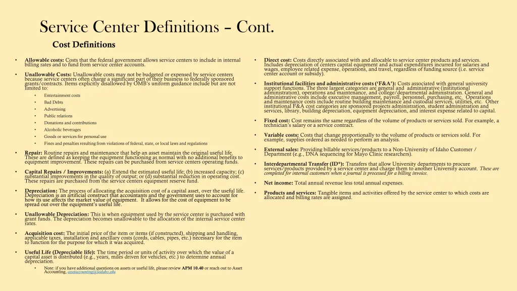 service center definitions cont 1