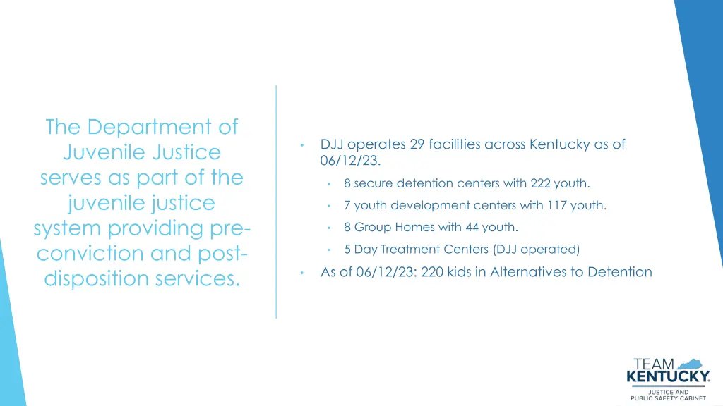 the department of juvenile justice serves as part
