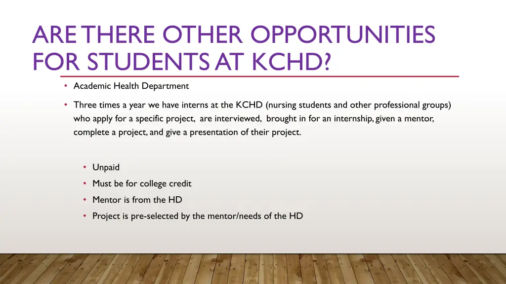 are there other opportunities for students