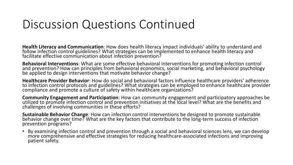 discussion questions continued