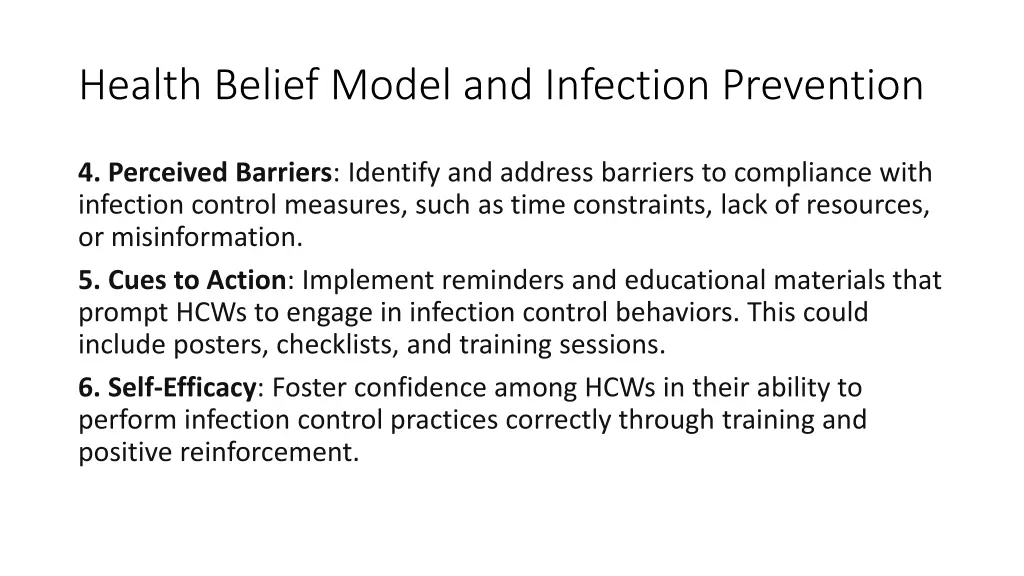 health belief model and infection prevention 1