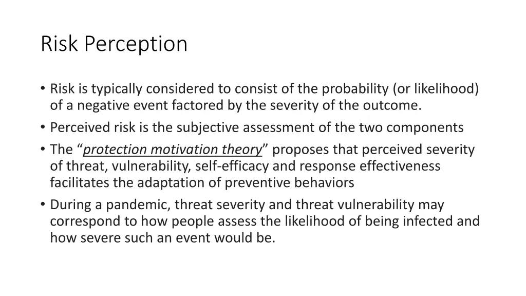 risk perception