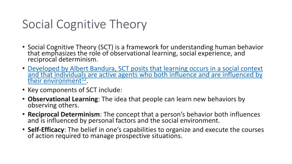 social cognitive theory