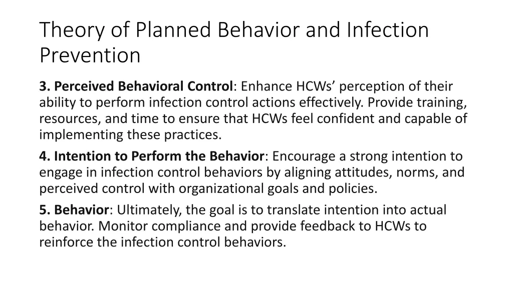 theory of planned behavior and infection 1