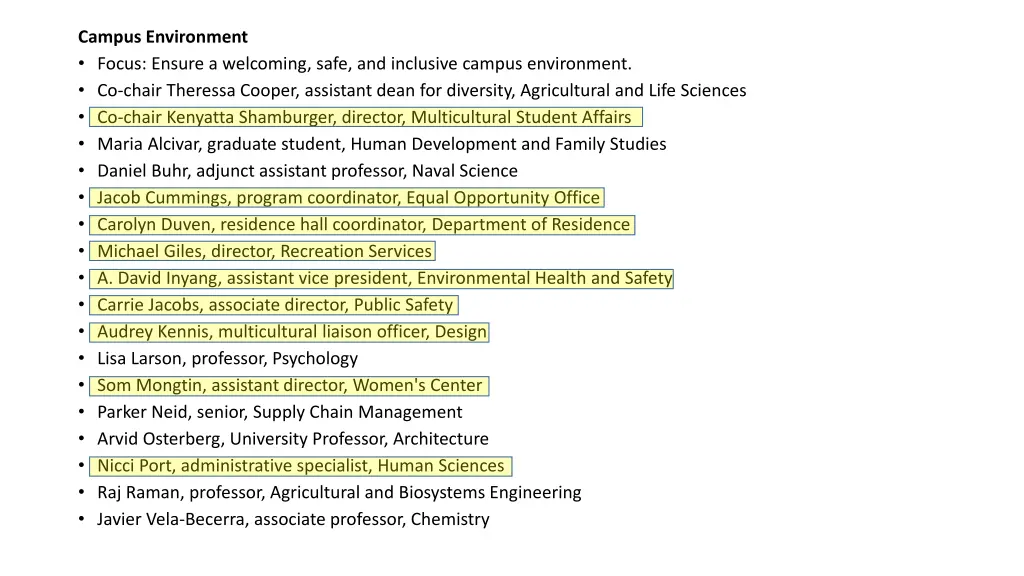 campus environment focus ensure a welcoming safe