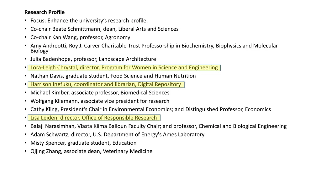 research profile focus enhance the university