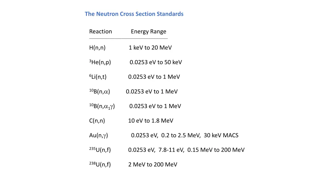 the neutron cross section standards