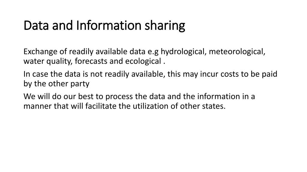data and information sharing data and information