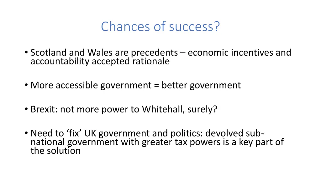 chances of success