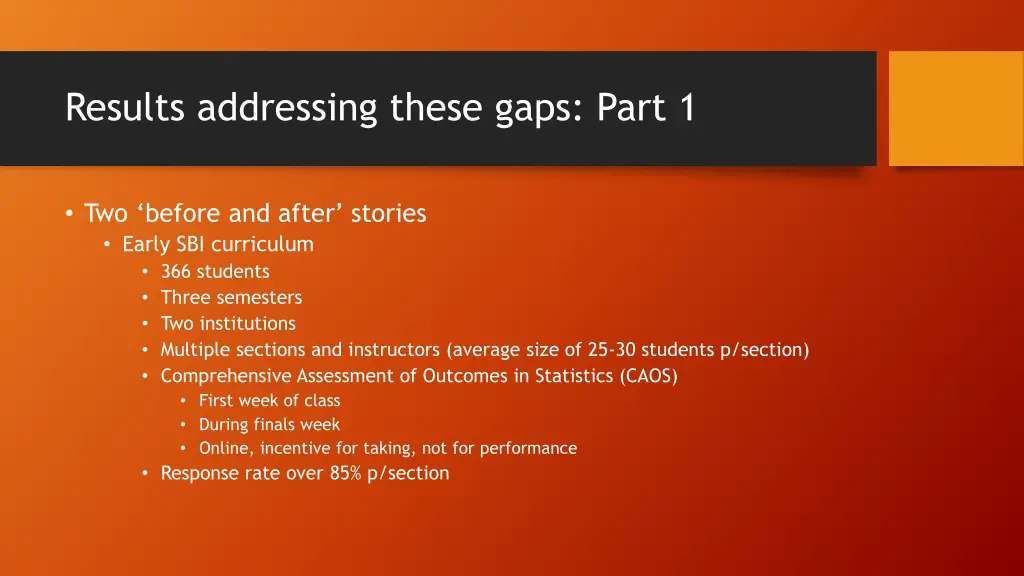 results addressing these gaps part 1 2