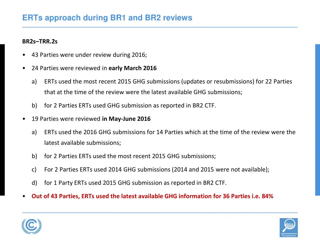 erts approach during br1 and br2 reviews 1