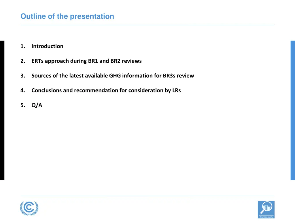 outline of the presentation