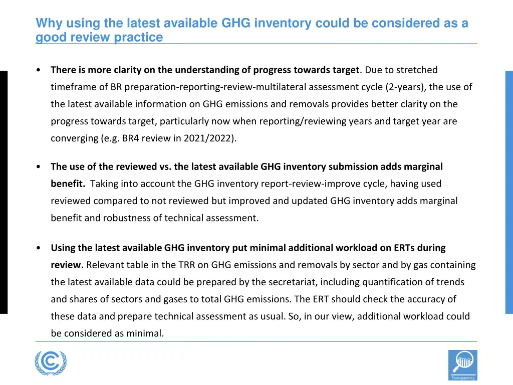 why using the latest available ghg inventory