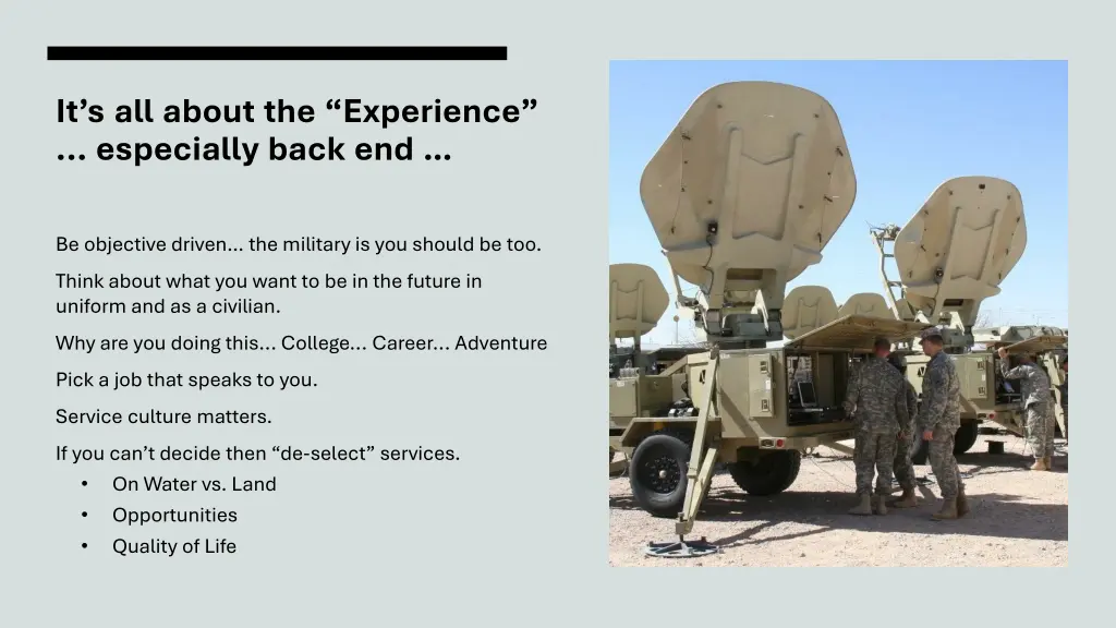 it s all about the experience especially back end