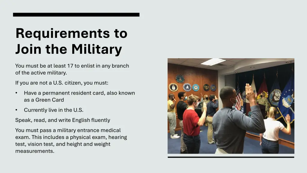 requirements to join the military