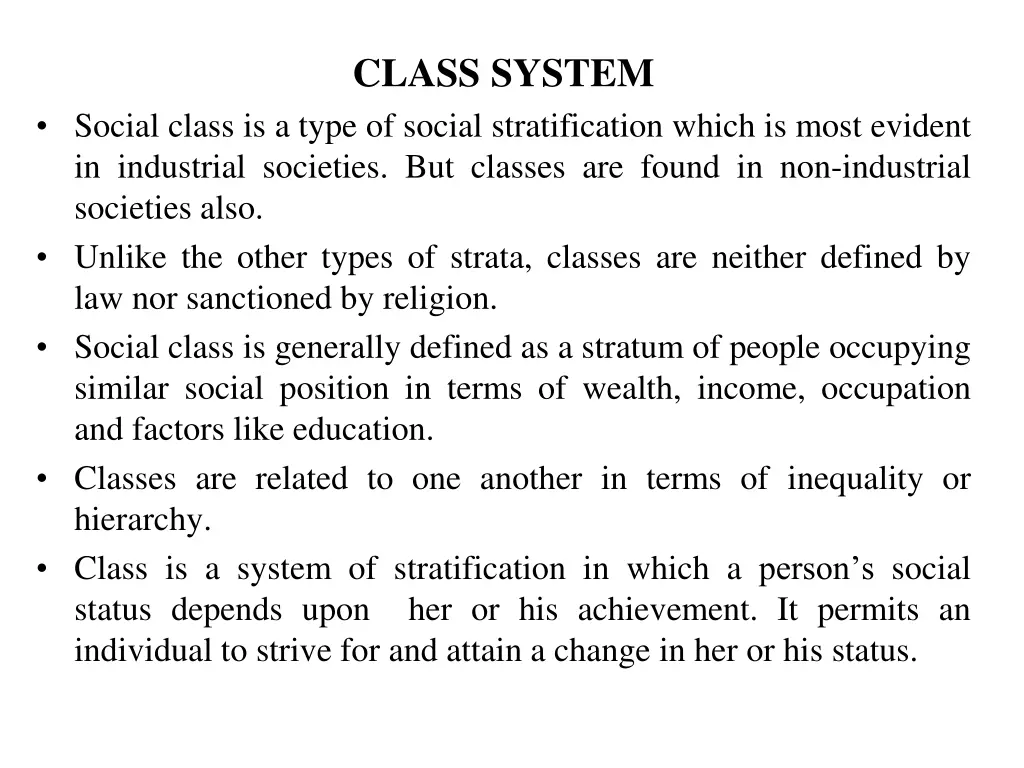 class system