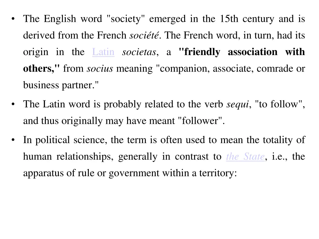 the english word society emerged in the 15th