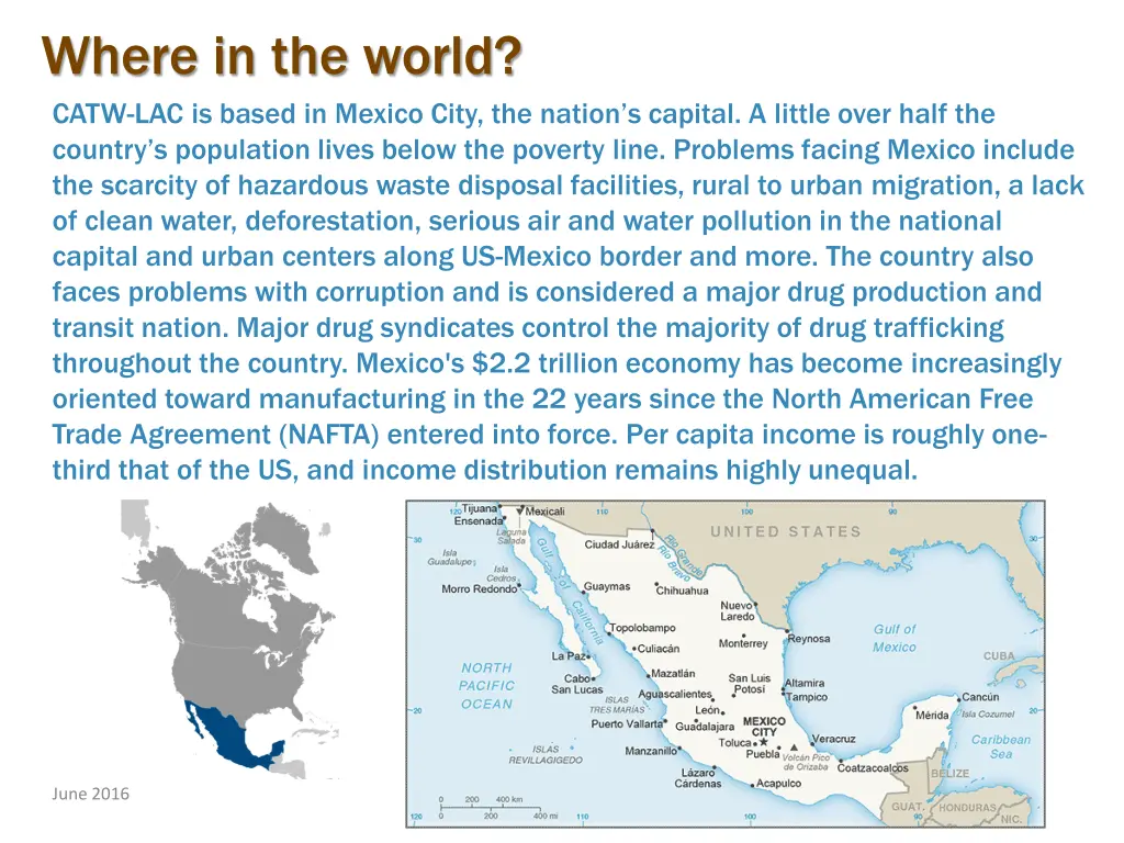 where in the world catw lac is based in mexico