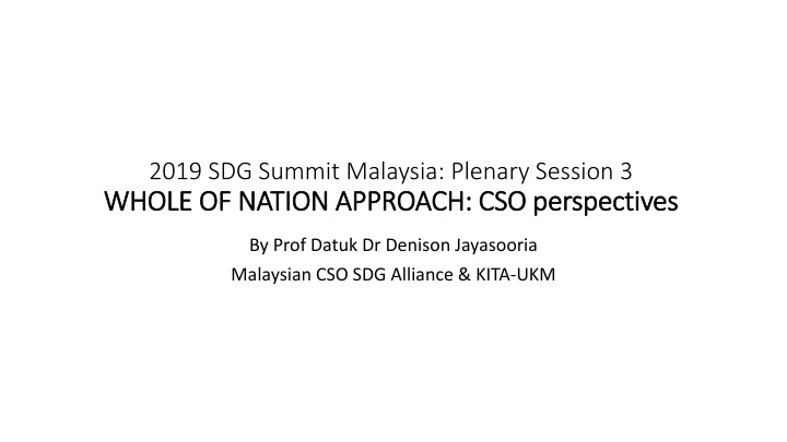 2019 sdg summit malaysia plenary session 3 whole