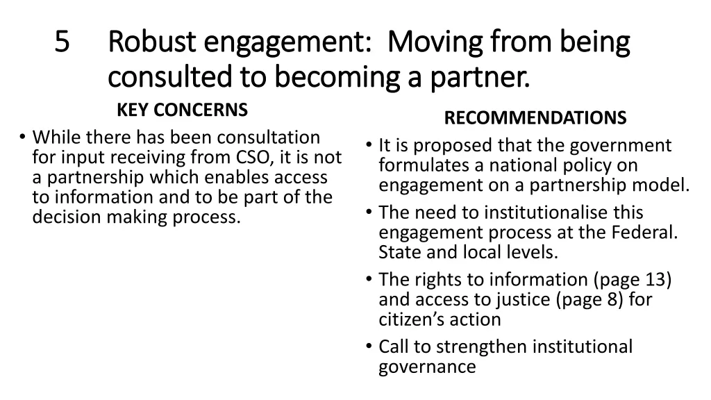 robust engagement moving from being robust