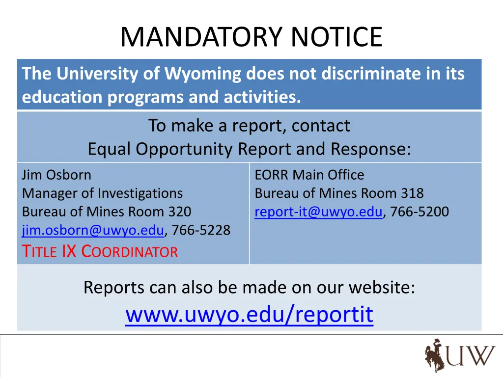 mandatory notice
