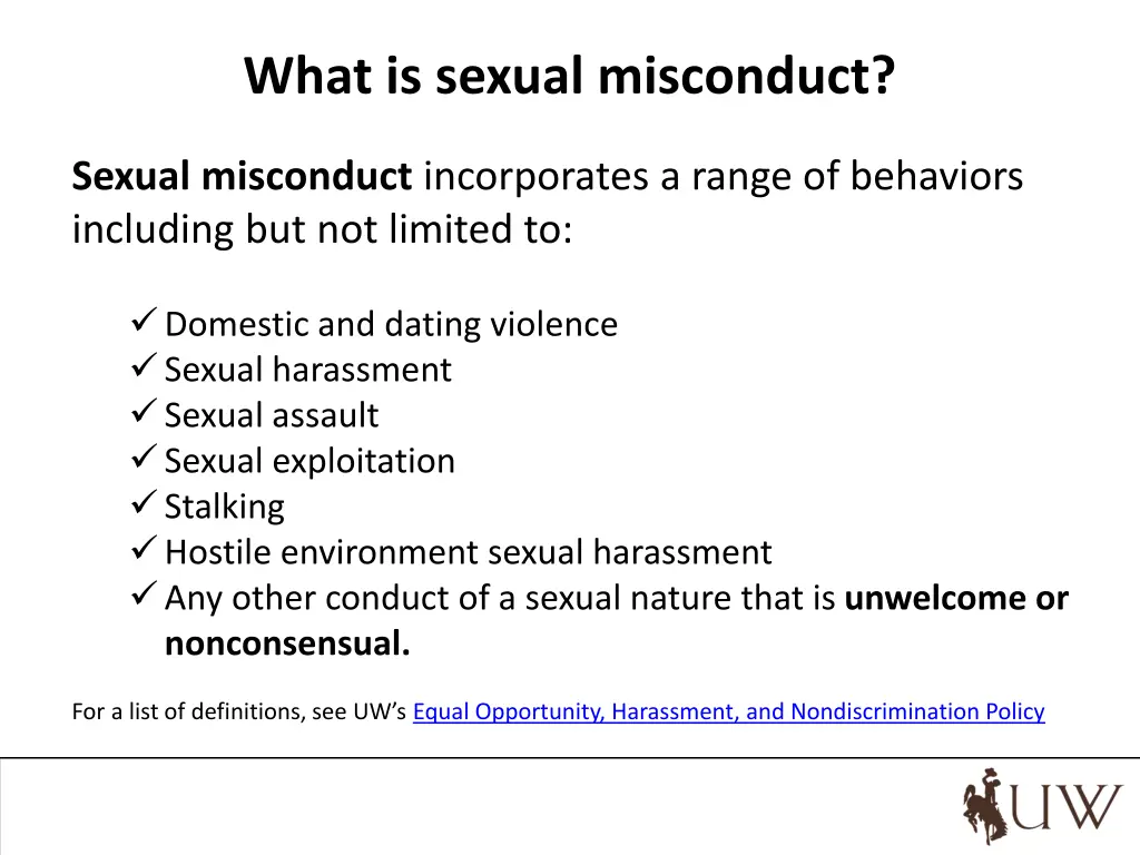 what is sexual misconduct
