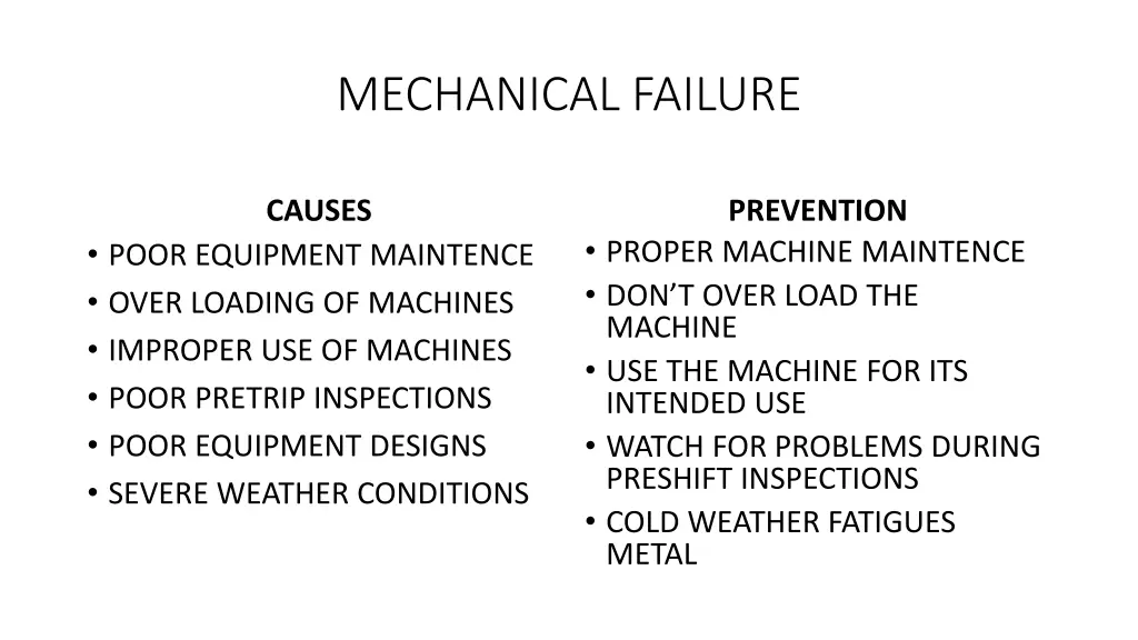 mechanical failure