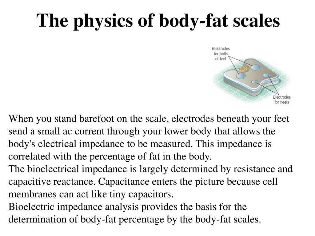the physics of body fat scales