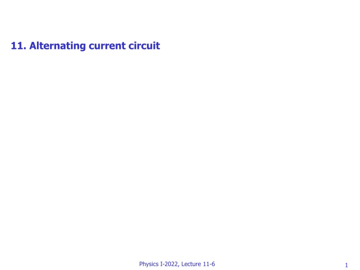 11 alternating current circuit