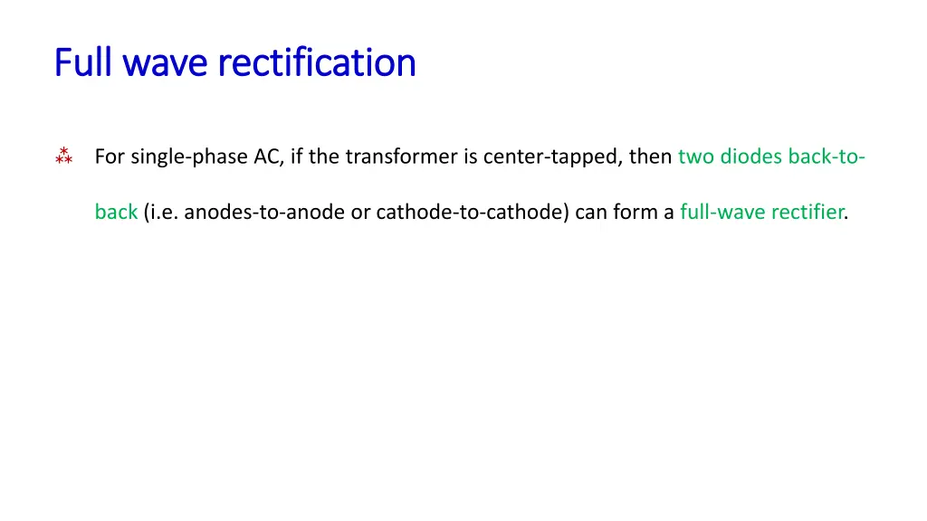 full wave rectification full wave rectification