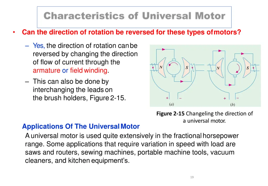 can the direction of rotation be reversed