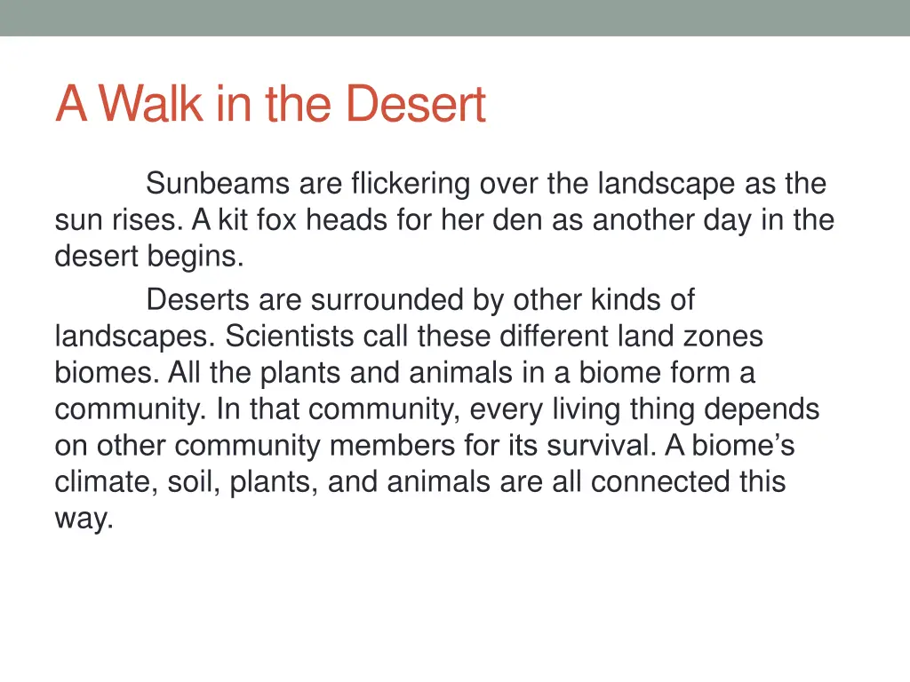 a walk in the desert