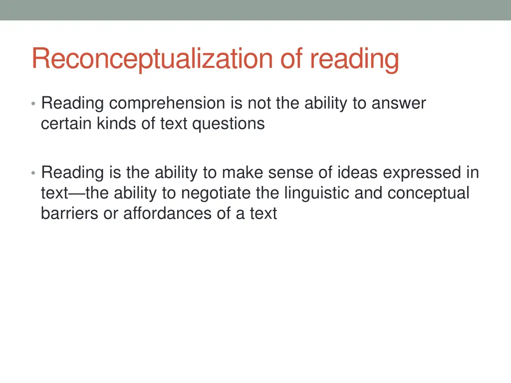 reconceptualization of reading
