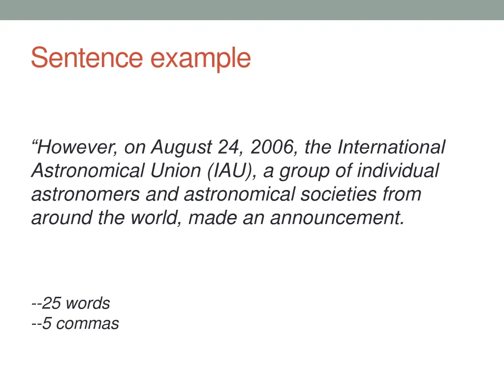 sentence example