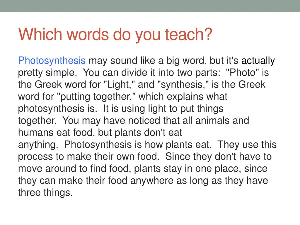 which words do you teach 1