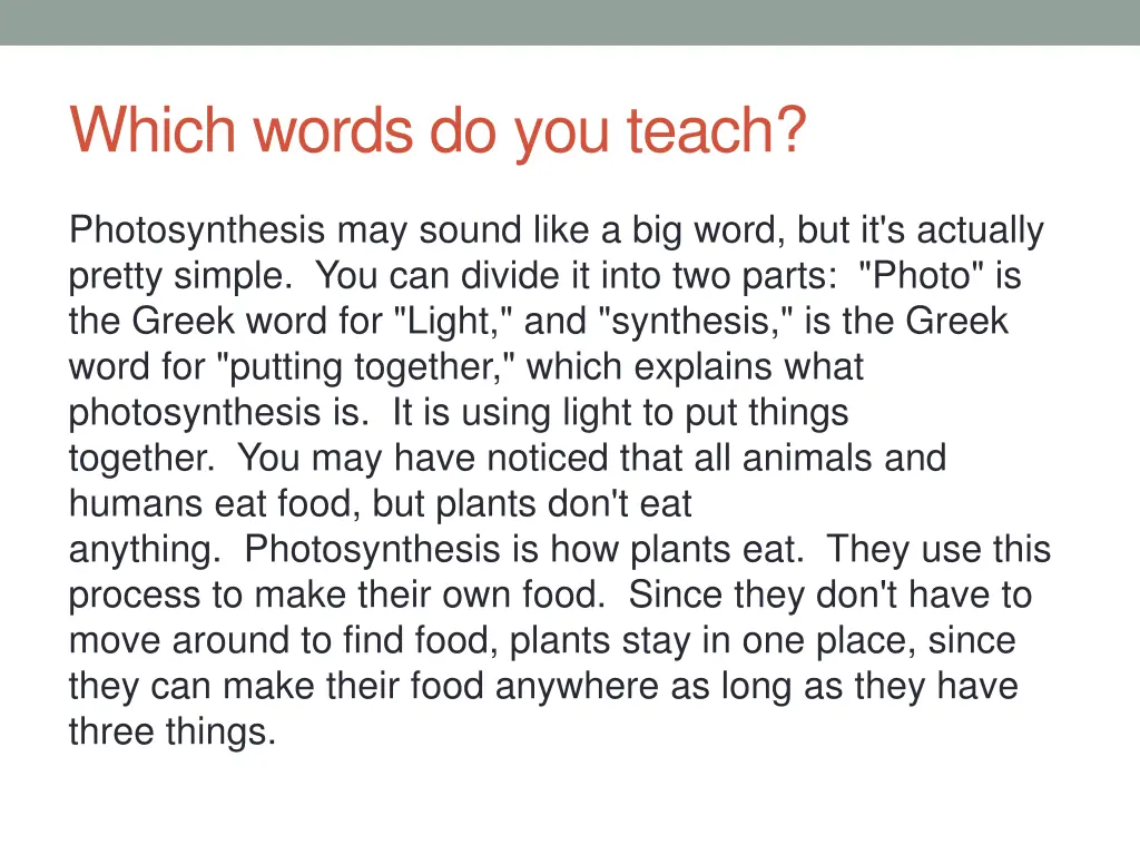 which words do you teach