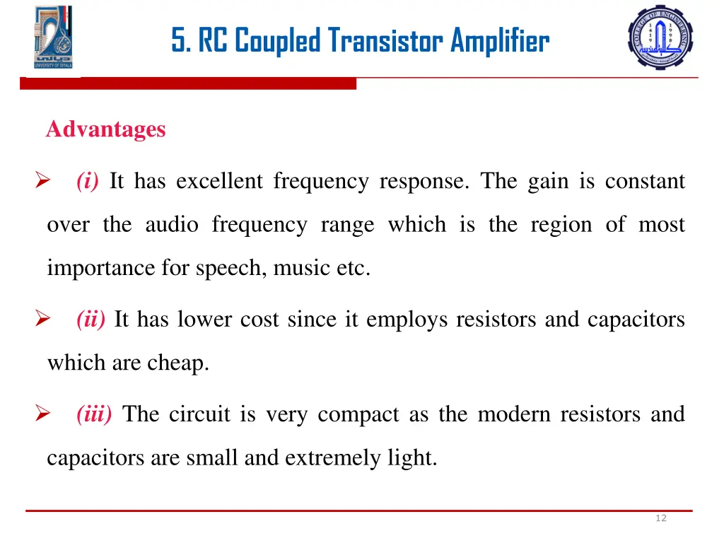 5 rc coupled transistor amplifier 10