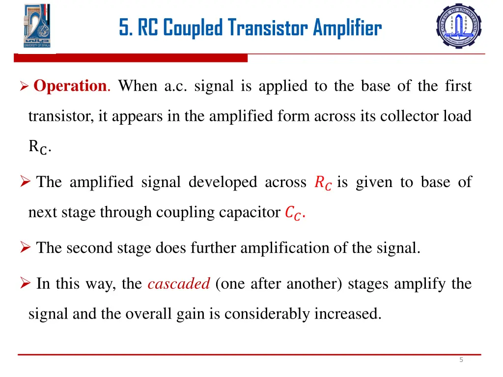5 rc coupled transistor amplifier 3