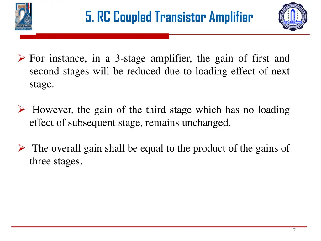 5 rc coupled transistor amplifier 5
