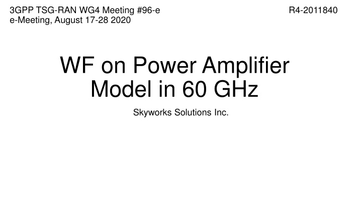 3gpp tsg ran wg4 meeting 96 e e meeting august