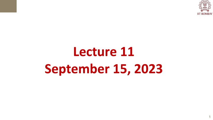 lecture 11 september 15 2023