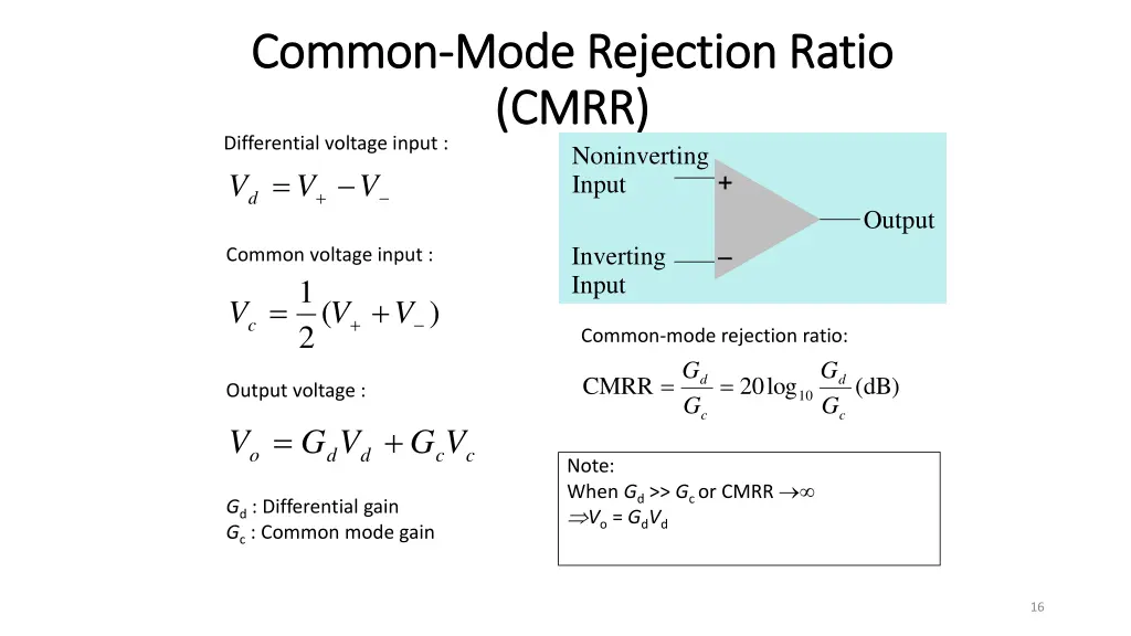 common common mode rejection ratio mode rejection