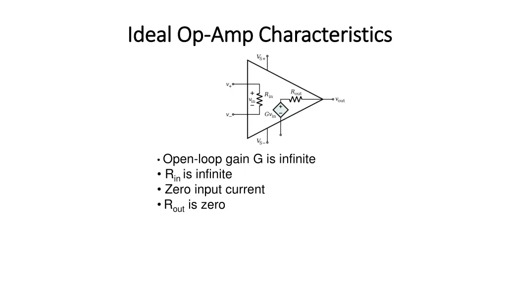 ideal op ideal op amp characteristics