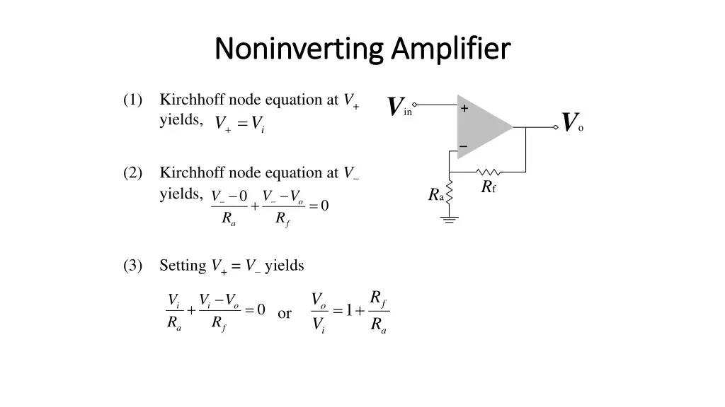 noninverting amplifier noninverting amplifier