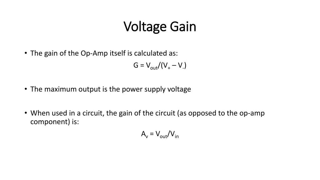 voltage gain voltage gain