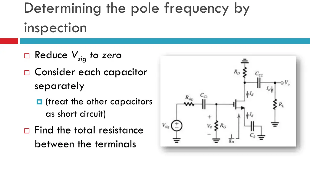 determining the pole frequency by inspection