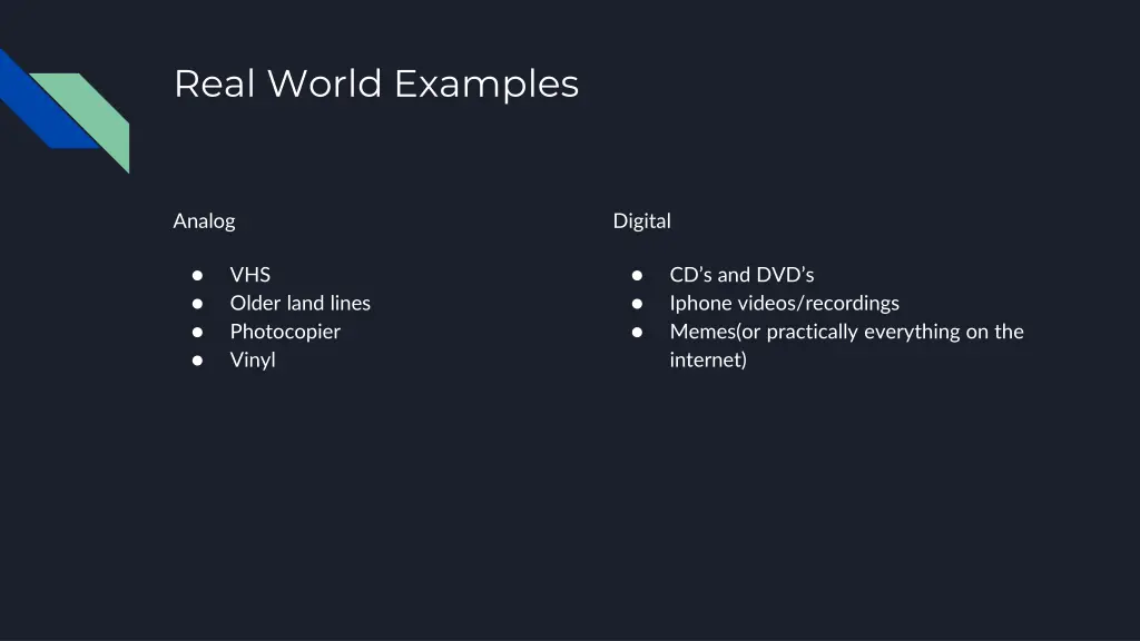 real world examples