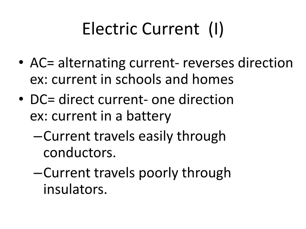 electric current i